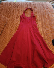 Fashion Nova Red Halter Strappy Sleeveless A-Line Long Dress S/M