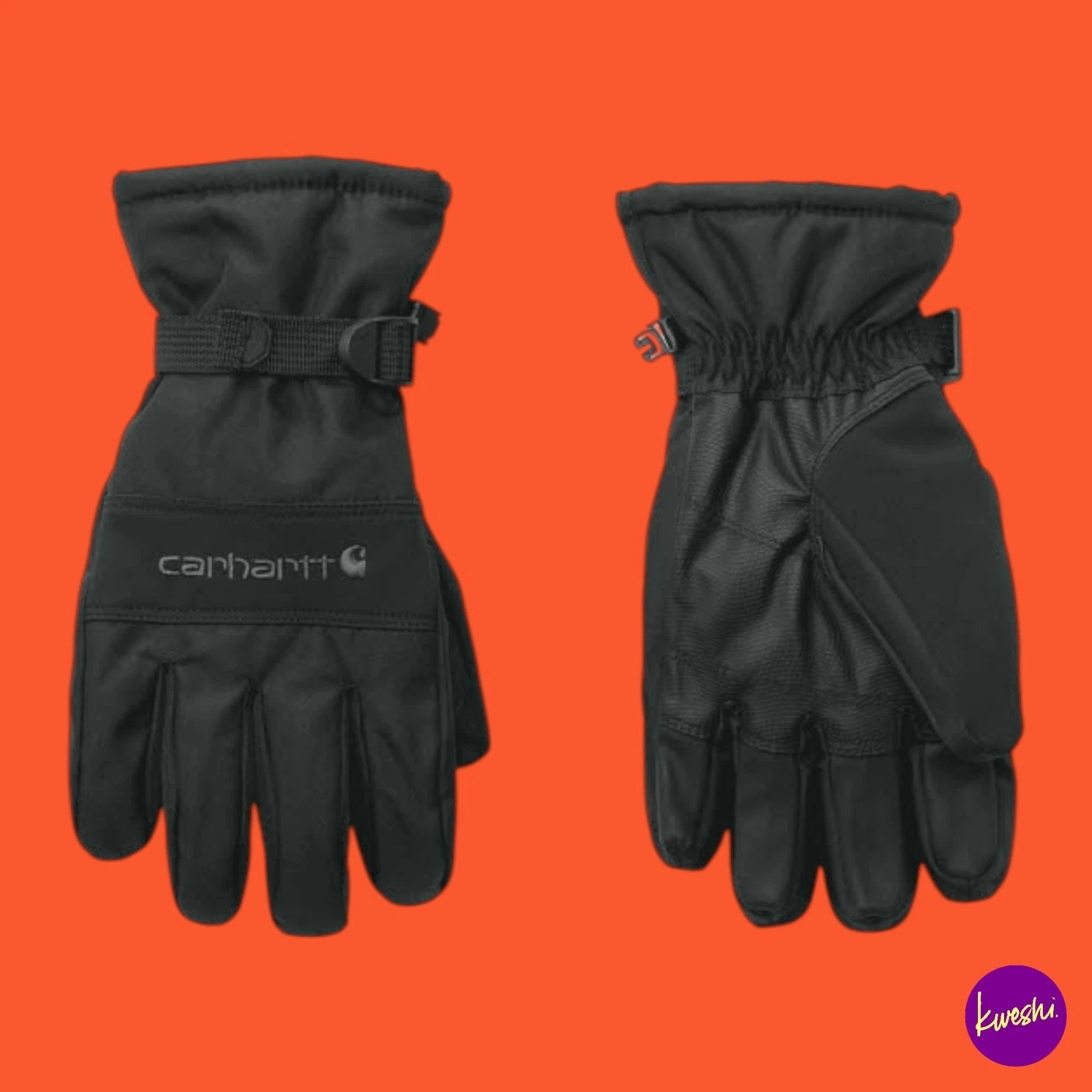 CARHARTT Men's Insulated Cold Weather Gloves, All-Purpose, 1 Pair, Black, UK L