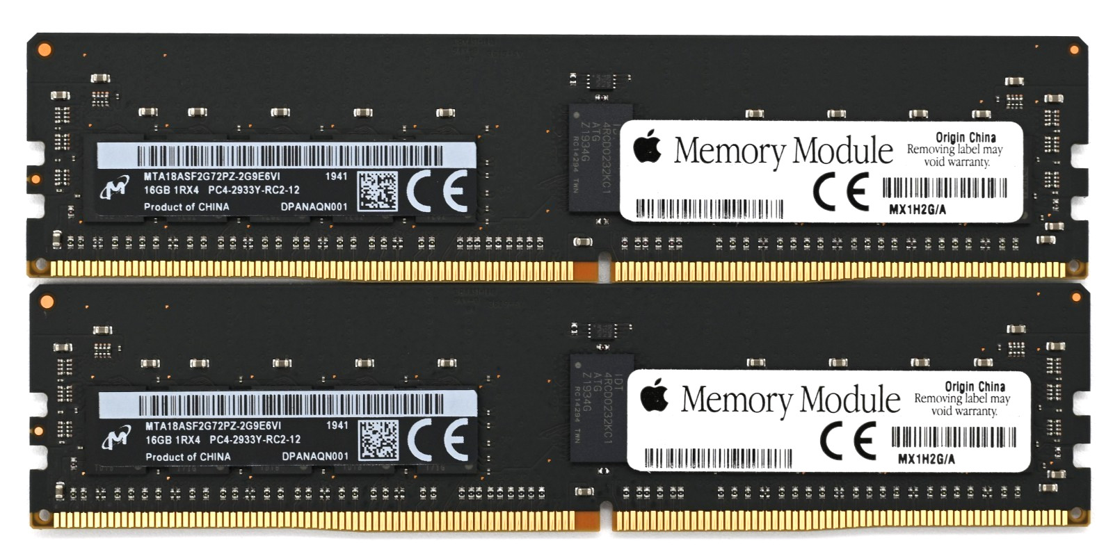 Micron 32GB (2x16GB) DDR4 2933MHz ECC RDIMM RAM Memory MTA18ASF2G72PZ-2G9E6. Available Now for $189.95