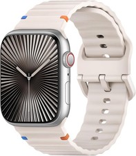 Waterproof Silicone Strap Compatible with Apple Watch Series 7 44mm