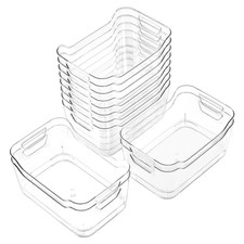 New 12 Pack Clear Plastic Storage Bins, Pantry Organizers and Storage, Organizer