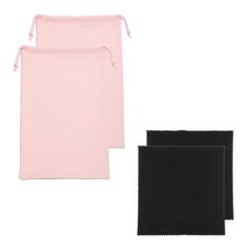 Ski Goggle Bag, Microfiber Bag with Cleaning Cloth 2 Pcs Pink