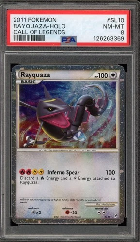 Pokemon Rayquaza Call of Legends Shiny Holo Rare #SL10 PSA 8