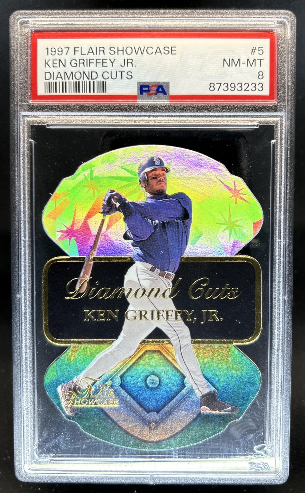 1997 Fleer Flair Showcase Ken Griffey Jr. Diamond Cuts #5 Mariners PSA 8