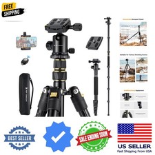 Camera Tripod 72" Aluminum Tripod for Camera, Lightweight and Foldable Travel...