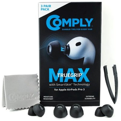 Comply TrueGrip MAX Ohrstöpsel für Airpods Pro 3 Schwarz Größe L
