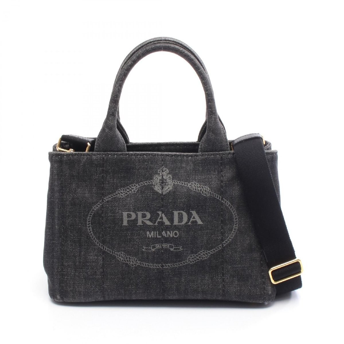 PRADA Canapa  PRADA Denim Tote Bag Denim Canvas Used Women s from japan
