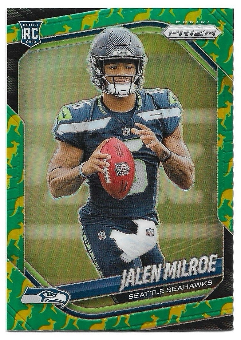 Jalen Milroe /61 2025 Panini Prizm Kangaroo #317 Rookie Seattle Seahawks