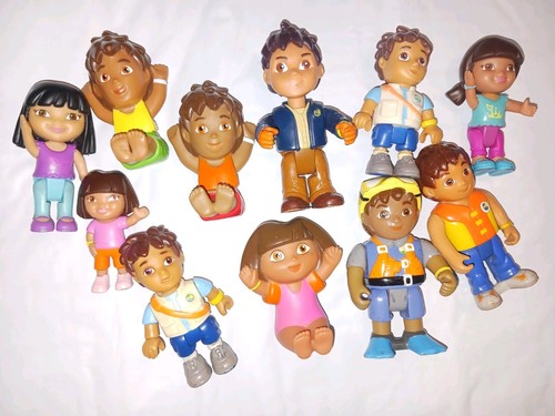 Dora The Explorer Show Puppenhaus FAMILIE Figuren LOT Dora DIEGO und mehr Mattel