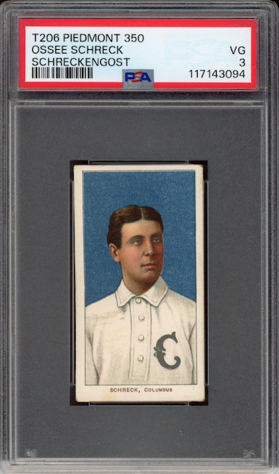 T206 Piedmont 350 Ossee Schreck Schreckengost PSA VG 3