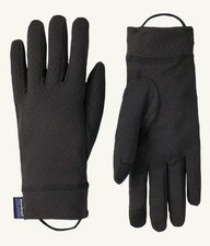 Men’s Patagonia Capilene Midweight Liner Gloves. Black, Large. With HeiQ® Mint.