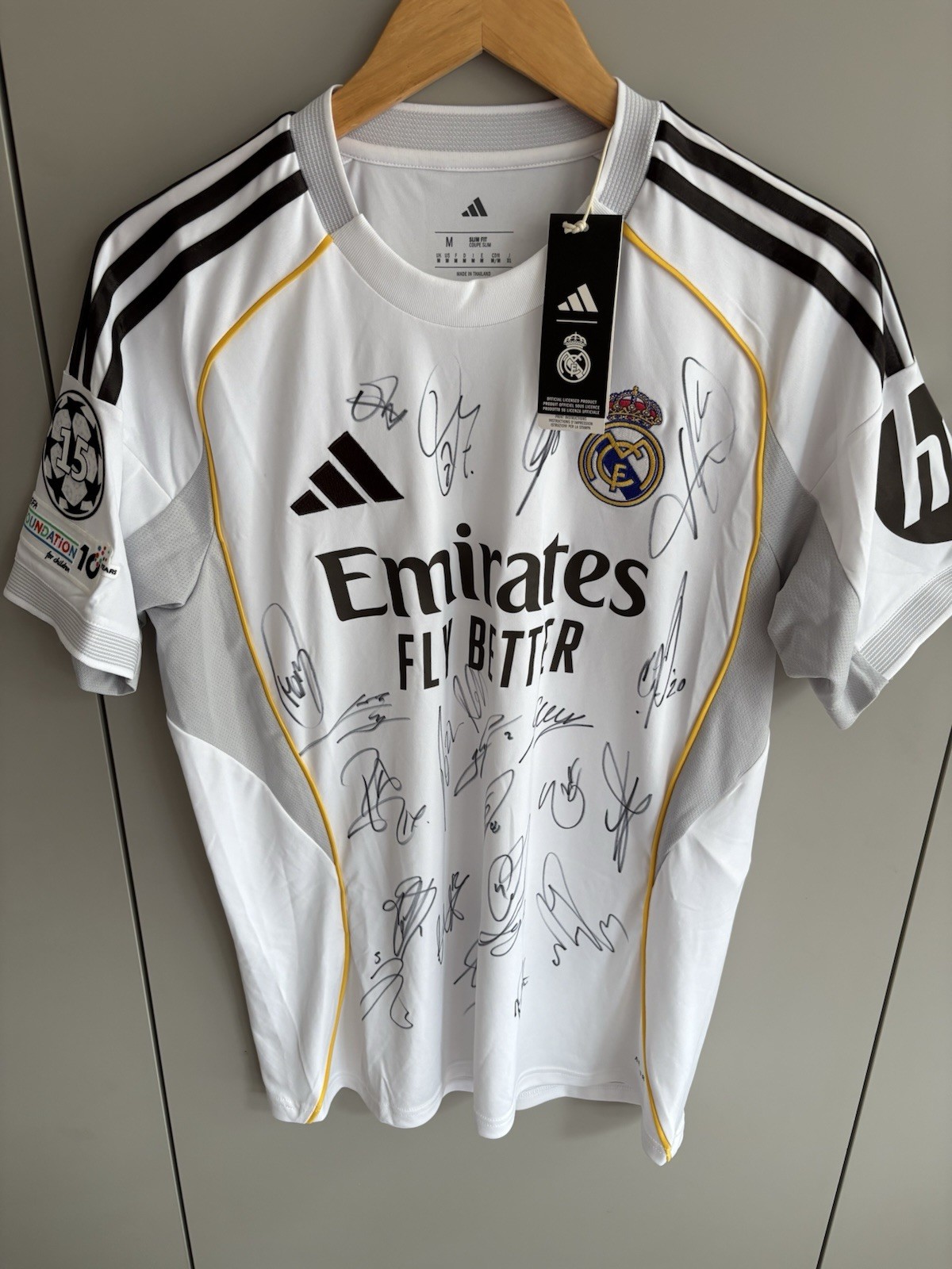 Signed Real Madrid Shirt 25/26 Squad COA Inc