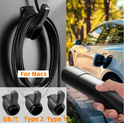EV Charger Holder Wall Mount Bracket for NACS Type1 Type2 GBT Charging Plug