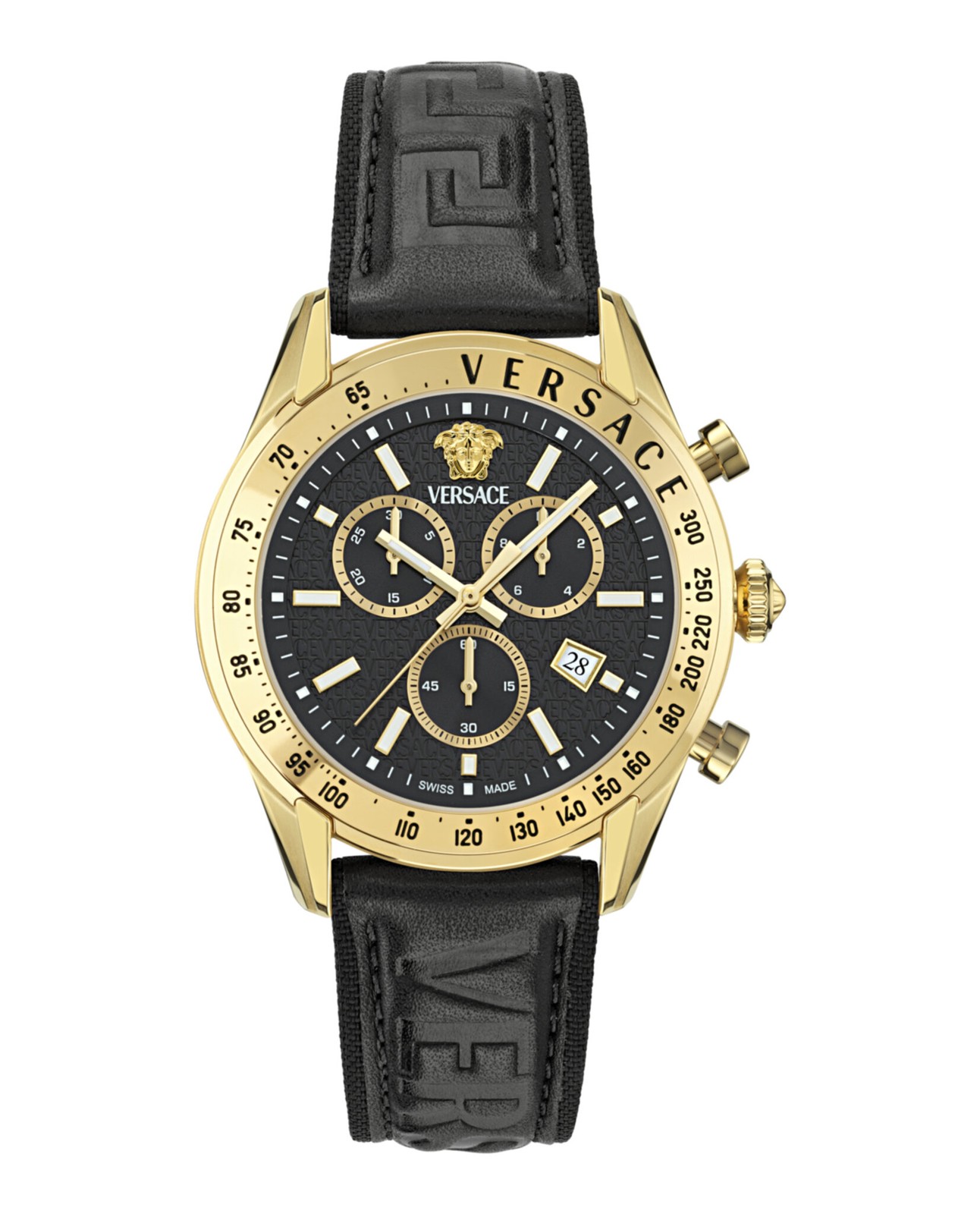 Versace Men's 44mm Gold-Tone Strap Luxury Fashion Watch