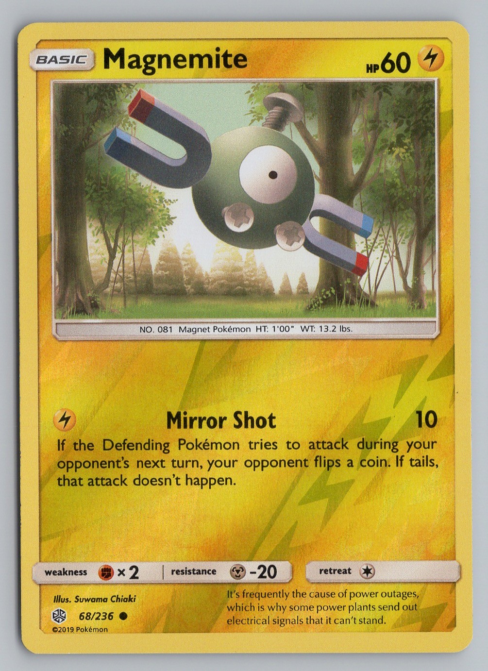 Magnemite 68/236 Reverse Holo SM - Cosmic Eclipse Pokemon Card TCG