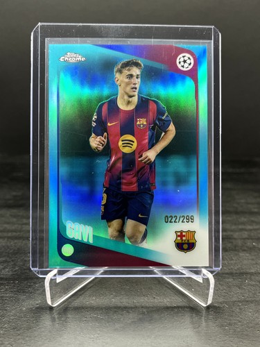 2025-26 Topps Chrome UEFA Soccer Gavi Teal Refractor 022/299 #132