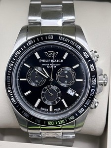 Philip Watch Caribe Orologio Uomo Cronografo nero 42mm Acciaio Nouveau