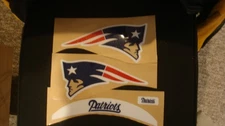 NEW ENGLAND PATROITS FULL SIZE FOOTBALL HELMET DECALS WITH BUMPERS