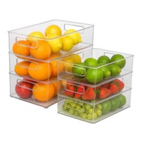 KüHlschrank Organizer Aufbewahrungsbox KüChe Stapelbar Transparent Bpa-Frei Set