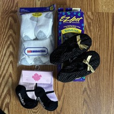 Lot of Toddler Items 4 Pairs Mary Jane Socks 5 Pair White Socks NWB Slippers