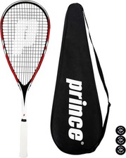 Prince Team Warrior 450 Squash Racket, Protective Cover & 3 Squash Balls