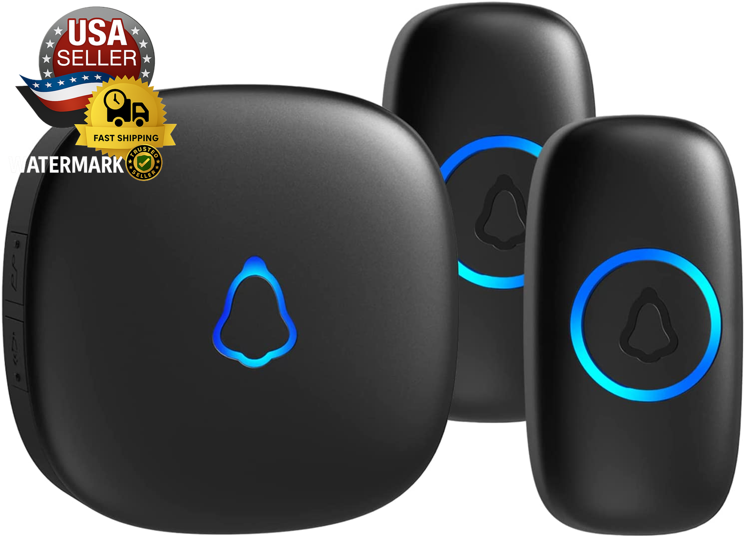 Wireless Waterproof Doorbell with 2 Buttons 1000ft Range and 110dB Chime