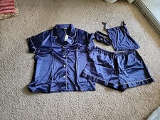 Women's Dark Blue Pajama Set Size L.