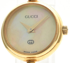 Exc 5 Vintage GUCCI 2700L Quartz Shell Dial Women Bangle Watch JAPAN