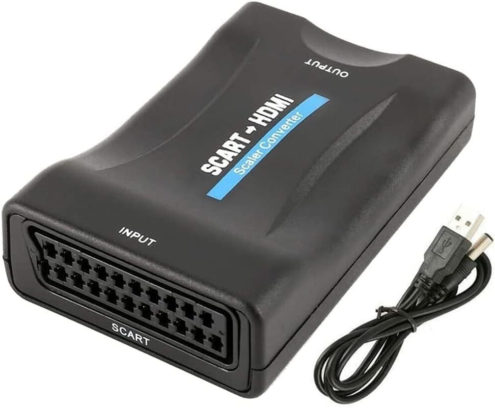 SCART to HDMI Converter Composite Scaler Audio Video Adapter with HDMI Cable UK