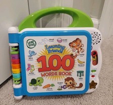 Leapfrog Learning Friends 100 Words Book In English And Spanish - Works EUC