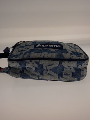 新品 22ss Supreme Jacquard Denim Sling Bag SS22 Supreme Fat Tip Jacquard Denim sling bag Blue Shoulder