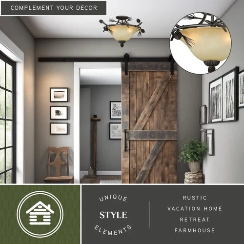 Vaxcel Lighting C0121 Sierra 3 Light 18"W Semi-Flush Ceiling - MultiColor - Picture 8 of 8