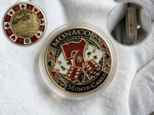 Monaco Monte Carlo Casino Medaille M&uuml;nze Souvenir Jeton Gl&uuml;cksbringer W&uuml;rfel