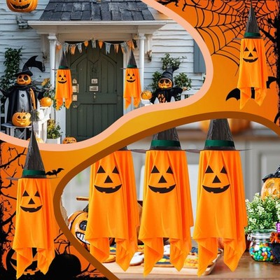 Lot Halloween Decorations Witch Hats Pumpkin Wizard Ornament Decor Outdoor Home