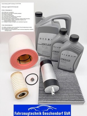 Inspektionspaket Audi A6 4A5/C8, A7 4K, 45 TDI, S6 S7 TDI + 7L VW 0W30 Longlife