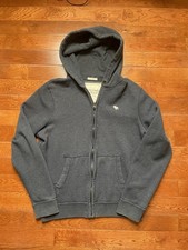Y2K Abercrombie Fitch Mens Large Muscle Vintage Full Zip Moose Hoodie Sweatshirt