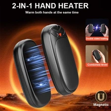 2x Hand Warmers Rechargeable 6000mAh Portable Pocket Size 3 Heat Settings New