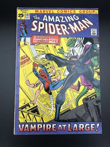 Amazing Spider-Man #102 Raw VF+ 8.5 Origin & 2nd Morbius Lizard Key 1971