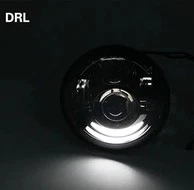 Faro LED doble doble de 4,65" para Harley Davidson Fat Bob FXDF 08-2014 DRL negro Foto 3 de 4