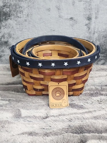 Americana Baskets Nesting Boyds Bears Yankee Doodle Baskets American Flag Set 3