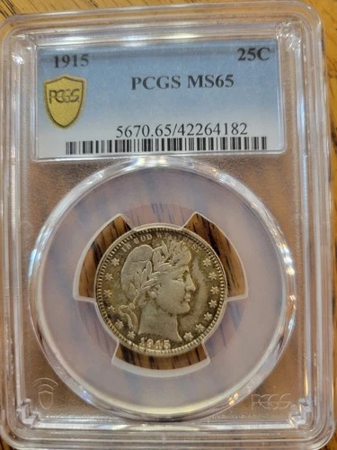 1915 Barber Quarter PCGS MS65