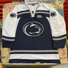 Penn State Nittany Lions Hockey Jersey Mens XL Blue White NCAA Hockey Colosseum