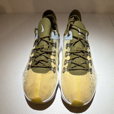 Nike A03170-301 Olive Yellow White Mesh Lace Up Running Sneakers Rubber