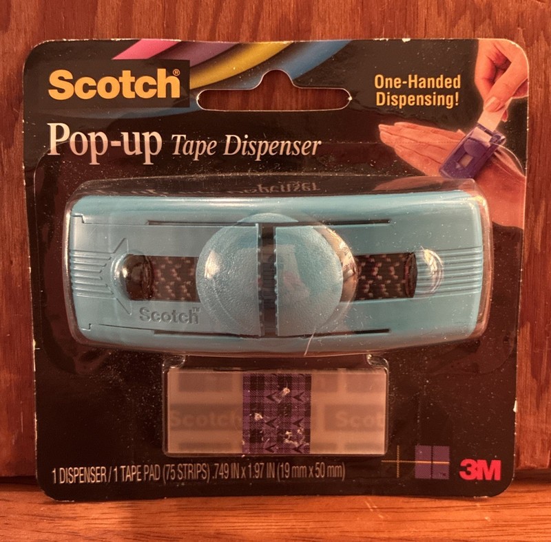 3M Scotch Pop Up Tape Dispenser Purple Dispenser Pad 75 Strips (2006 New