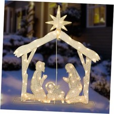Outdoor Christmas Decoration Christmas Lighted Holy Family with Nativity Scene