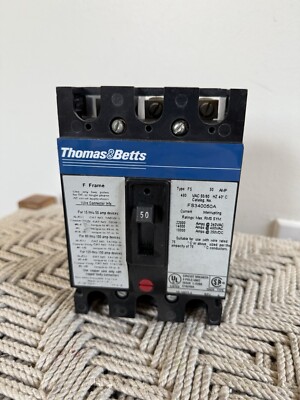  Thomas & Betts 3 Pole 480 V 50 Amp Circuit Breaker FS340050A NEW