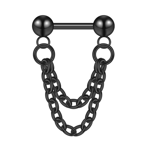 1-2Pcs Dangel Nose Rings Surgical Steel Chain Cartilage Daith Helix Earring 16G - Picture 10 of 12