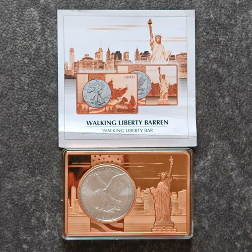 2024 1OZ Silver US American Eagle Walking Liberty in 3OZ Copper Bar ONLY 5000pc - Picture 3 of 11