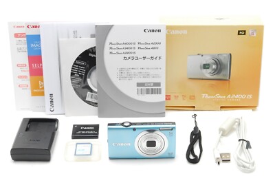 MINT in Box】 Canon PowerShot A2400 IS Blue 5x Zoom 16.0MP Digital 