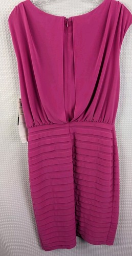 Adrianna Papell Pink Sleeveless Dress Blouson Top Tiered Bottom Size 10 NWT - Picture 2 of 9